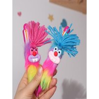 Bucktooth Rabbit Children's Plush Pen Iridescence Handwriting Multi-color Ballpoint Pen Neutral Gel Pen Sausage Mouth