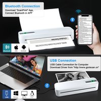HZTZ Mini Thermal Printer Wireless USB Compatible with Phone Laptop for Tattoo & Office