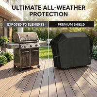 22-72 Inch BBQ Cover Waterproof Anti-UV, Fade Resistant Grill Cover with Hook-and-Loop Straps, Fits Most Gas Grills