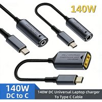 140W Universal Laptop 5V 9V 20V DC Female To USB C Type C PD Power Adapter Converter Fast Charging Cable for Macbook Huawei