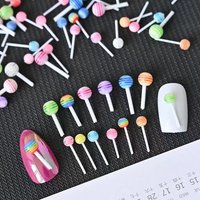 50Pcs Lollipop Nail Charms 3D Colorful Mini Candy Resin Nail Art Decorations for DIY Manicure Accessories