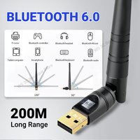 KEBIDUMEI USB Bluetooth 6.0 Adapter Dongle 200M Long Range Adaptador for PC Laptop Wireless Speaker Audio Receiver Transmitter