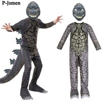 P-Jsmen King of Monster Cosplay Costume Dinosaur Halloween Bodysuit for Kid Boys Girl Child Catsuit Mask Halloween Suit