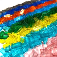 100pcs transparent MOC plane building blocks 1x2 light panel parts brick 3069 pixel jigsaw puzzle toy high quality ABS material