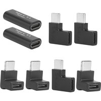 2pcs USB C Adapter Type-C Male to Female Female to Female Right&Left Angled 90 Degree Extension Adapter for Tablet Laptop