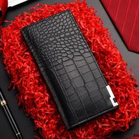 2025 Fashion Business Men's Alligator Wallets Crocodile PU Leather Long Organizer Wallet Boy Brand Luxury Card Holder Purse
