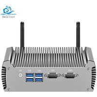 Helorpc Fanless Industrial Mini PC with Inter Core i7-5500U Support WIN10 WIFI with 4xUSB3.0 1xHDMI 1xVGA 2xRS232 Computer
