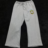 Y2K Punk Hip-Hop Trendy Embroidery Pattern Casual Versatile Drawstring Waist Jogging long Pants Straight Couple Sports Trousers