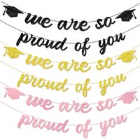2025 Graduation Banner Party Decorations Glitter We are So Proud of You Graduation Banner Garland for Graduation Party Supplies