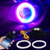 2PCS RGB Cotton LED Angel Eyes Halo Ring 60/70/80/90/95/100/110/120mm LED Headlight Lamp For Car Motorcycle DRL Eyes APP Control