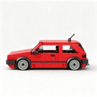 Red Golf MK2 Car Building Blocks MOC Speed Car Model Building Blocks High-Tech Creative Toy Set Collection DIY Gift for Adults