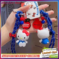 【In Stock】Kawaii Sanrio Hello Kitty Doll Keychain Cartoon Cute PVC Car Key Anti-Lost Pendant Backpack Pendant Birthday Gift