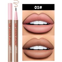 QIBEST Matte Liquid Lipliner Pencil Waterproof Plumping Waterproof Long Lasting Lipstick Lip Gloss Liner to Outline Lips Contour