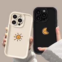 Phone Case For iPhone 17 16 14 13 12 11 15 Pro Max Plus XR X XS 17Air 7 8 Plus SE2022 Minimalist Cartoon Sun Moon Soft TPU Cover
