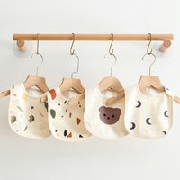 1PCS Newborn Cotton Gauze Cartoon Baby Bibs Infant Boys Girls Burp Cloth Thin Scarf Children Feeding Saliva Towel Stuff For Kids
