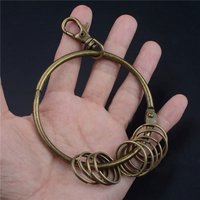 8cm Diameter Metal Vintage Key Rings Bronze Large Round Hoop Key Ring Organizer with Lobster Clasp Key Chains for Multiple Key