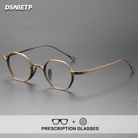 Vintage Titan Lesebrille Männer Photochrome Anti Blau Licht Brillen Rahmen Frauen Myopie Kleine Rahmen Brillen