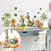 1pc Cartoon Dinosaur Paradise Wall Sticker,Self-Adhesive, Suitable for Kids Room, Bedroom, Kindergarten, A Fun Gift for Children