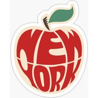 New York The Big Apple USA America Sticker for Laptop Decor Cute Cartoon Art Fashionable Public Suitcase