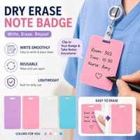Waterproof PVC Work Card Reusable Badge Note Erasable ID Card Notepad Write Alcohol Erase Portable Quick Memo Pad for Nurses
