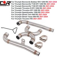 Link Pipe For Triumph Bonneville Thruxton Speedmaster T120 T100 1200 Euro 5 2021-2024 Motorcycle Exhaust System Muffler Slip-on