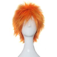 Bleach Ichigo Kurosaki Anime Costume Orange Synthetic Fiber High-Temperature Resistant Wig For Halloween Cosplay Costume