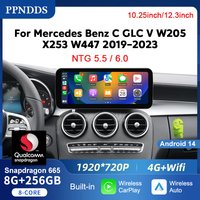 PPNDDS Android 14 Carplay Auto Radio Touch Screen For Mercedes Ben C GLC V W205 X253 W447 NTG 5.5 6.0 2019-2023 Smart Car System