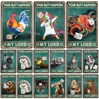 Artisian Your Butt Napkins Metal Sign Bathroom Tin Poster Funny Toilet Decorative Plate Washing Room Wall Decor Garage Bar Pub