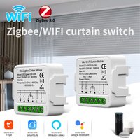 WiFi or Zigbee Tuya Smart Curtain Switch Module Roller Blinds Shutter Motor Smart Life APP Voice Control Works with Alexa Google