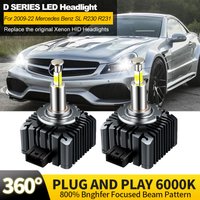 2PCS For Mercedes Benz SL R230 R231 2009-2022 Xenon HID LED Headlights Bulb Replacement Canbus 32000LM 360 6000K Plug&Play