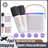 Karaoke Wireless Portable Bluetooth Speaker With Microphone Machine Mini Lamp Sound Box Music Small Caixa De Som Bocina Column