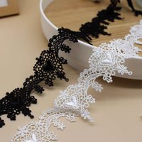 1 Yard Delicate Heart Shaped Hollow Pattern Embroidery Lace Fabric Trim For Clothing Wedding Home Accessories DIY Sewing Repair