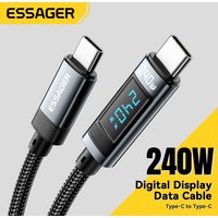 2m Essager 240W Digital display USB Type C To USB C Cable PD 3.1 Fast Charging Wire For Macbook Pro for iPhone 16 pro max