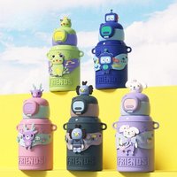 1pc Cute Girls 316 Stainless Steel Insulated Mug Student Cartoon Mug Silicone Sleeve Insulated Water Bottle