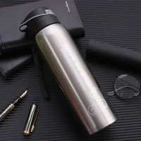 500ML Bicycle Water Bottle Vacuum Stainless Steel Cycling Water Bottle Double Walled Simple Thermo Mug Insulated With Straw
