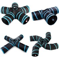 Indoor 2/3/4 5-way Collapsible Cat Tunnel Tube Kitty Tunnel Bored Cat Pet Toys Peek Hole Toy Cat Puppy Kitty Kitten Rabbit