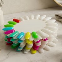 40/20/10/5 Packs Flat False Nails, Acrylic Nail Tips, False Nail Display Chart, Manicure Supplies, Transparent Round Nail Art