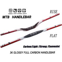 AliExpress NONE Mtb Carbon Handlebar Bicycle FCFB red Carbon Handlebar 31.8*580-720/740/780mm glossy Black Handlebars Mountain Bike Accessories