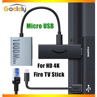 Goelely 2025 New Micro USB Ethernet Adapter for Fire TV Stick 1000Mbps RJ45 TV Stick Adapter Compatible with Fire TV Stick 4K