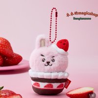 kawai New BTS cute anime cartoon BT21 strawberry cake party doll bag pendant plush hanging ornaments toys gifts