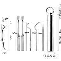 1pc Stainless Steel Toothpicks Pocket Set Portable Floss Pick Reusable Metal Toothpicks Tooth CleaningTool Kit With Storage Tube