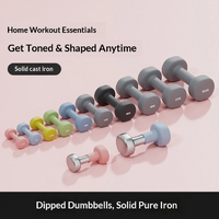 Dip Coated Non Slip Dumbbell for Women Men Teens Kids Home Gym Fitness Solid Cast Pure Iron Mini Dumbbell