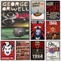 1984 George Orwell Movie Sticky Posters Retro Kraft Paper Sticker DIY Room Bar Cafe Aesthetic Art Wall Painting