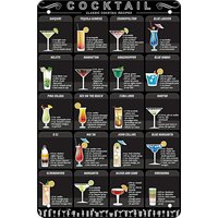 Cocktail Menu Retro Vintage Bar Metal Tin Sign Poster Ptyle Wall Art Pub Decor (COCKTAIL)
