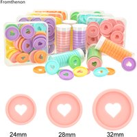 Fromthenon Binder Notebook Plastic Disc Rings 28/32/24mm Macaroon Color Binding Discs In Heart Shape for Mushroom Hole Planner