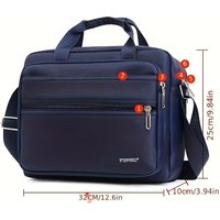 6-Layer Large Capacity Briefcase with Anti-Theft Security, Nylon Crossbody Bag for Work & Travel - Adjustable Strap