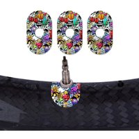 Multicolor Waterproof Bike Valve Pad Sticker Set Stylish Decor Decal for Outdoor Cycling Bicycle Accessories Ornament
