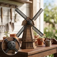 1Set Plastic Windmill Lighthouse Accessory Solar Powered Garden Yard Outdoor Decoration Rotating Blades Waterproof Weather