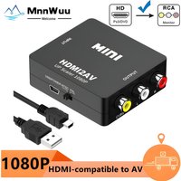 HDMI-compatible To AV RCA Adapter Converter HD 1080P RCA AV CVSB LR Video Composite AV Scaler Converter For PC HDTV Projector