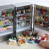 21PCS Kitchen Toy Double-Door Large Refrigerator Miniature Furniture Music Light Food Accessories Model For Girl Birthday Gift